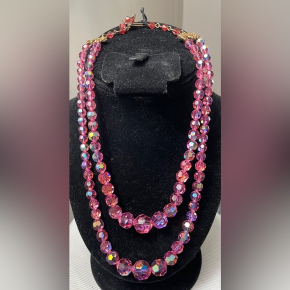 a name is faint, I just cannot read it Jewelry - Dazzling 2 tier genuine Australian crystals, very heavy all glass.